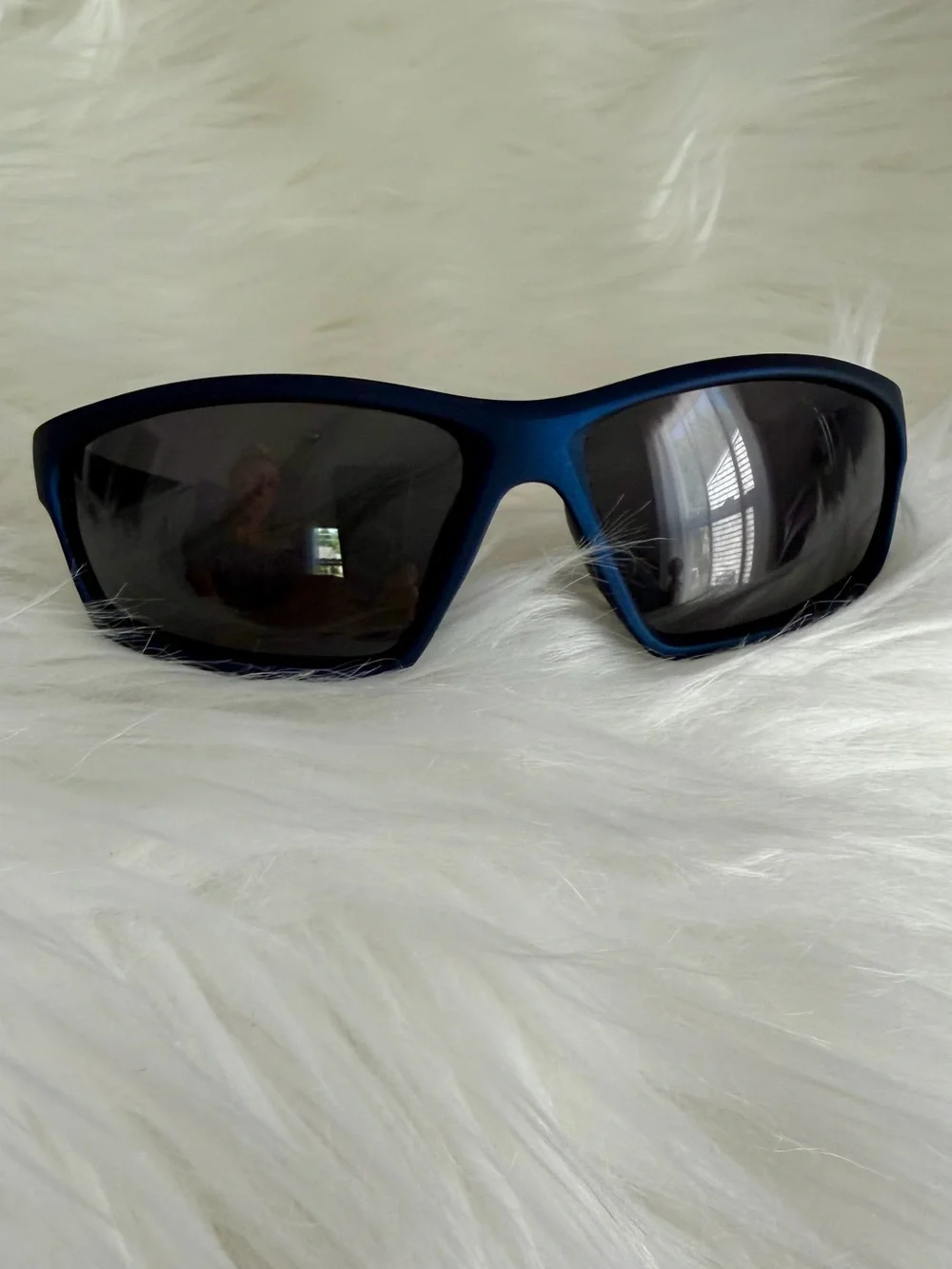 Sports Athletic Matte Navy Lightweight Wrap Sunglasses - UV Lenses